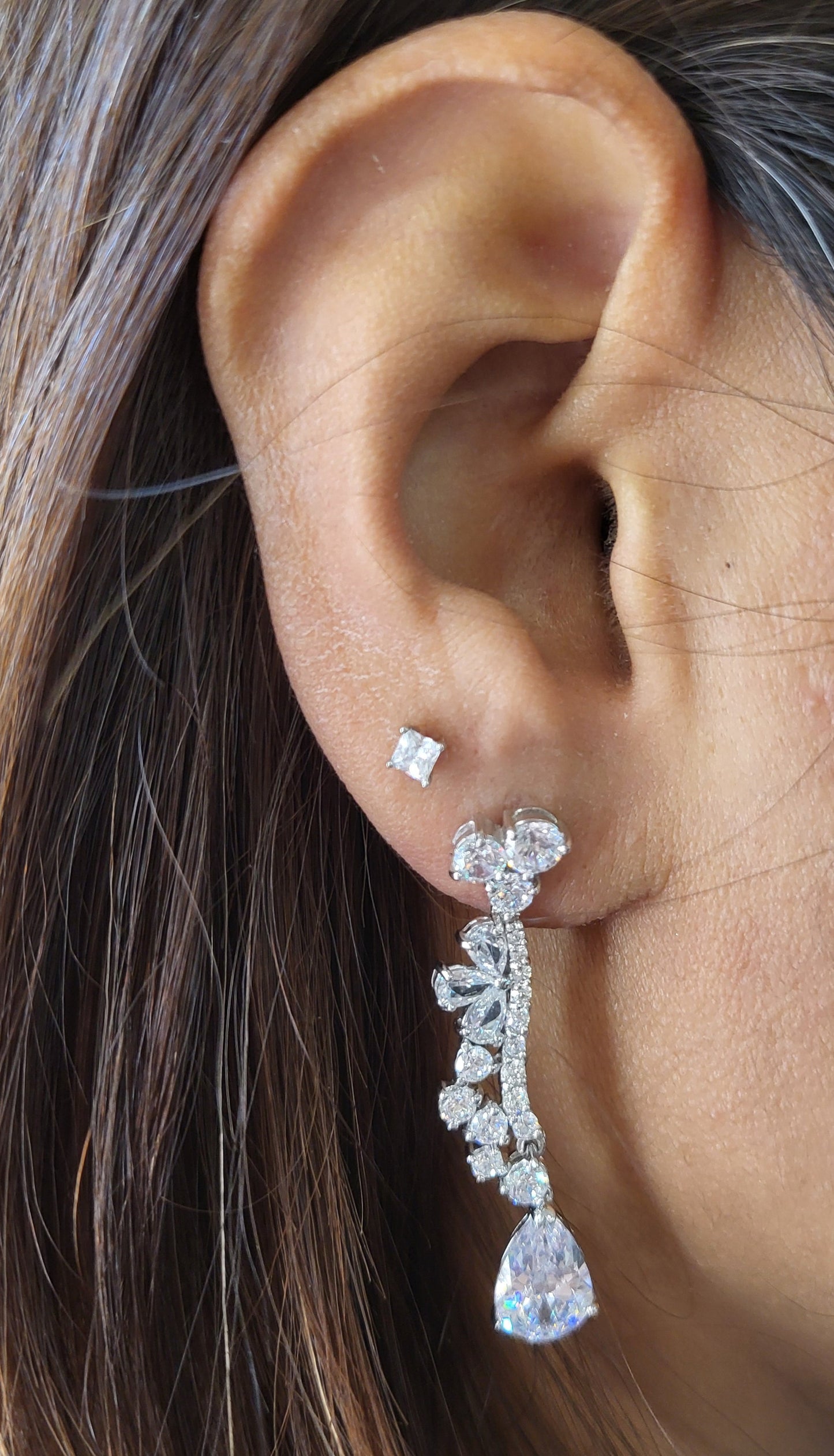Sterling Silver Fancy Drop Earring