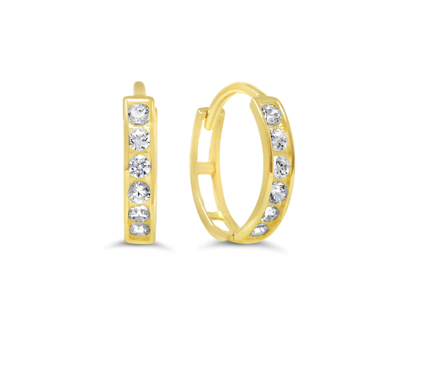 (11mm)WhiteGold CZ Huggies