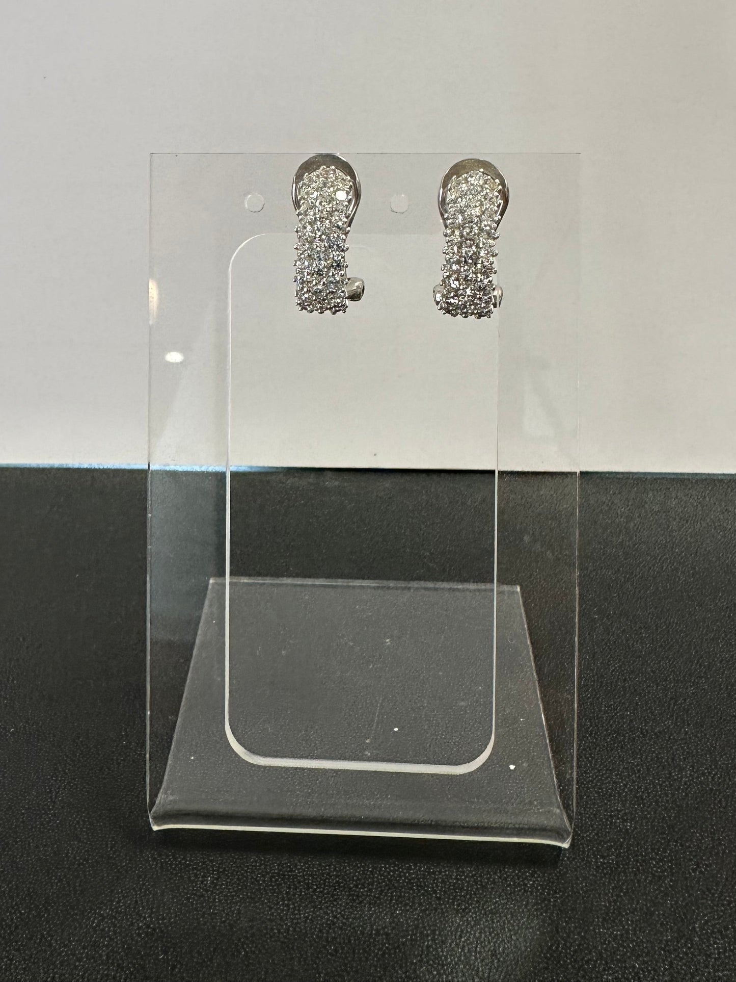 Sterling Silver White Cubic Zirconia Earring