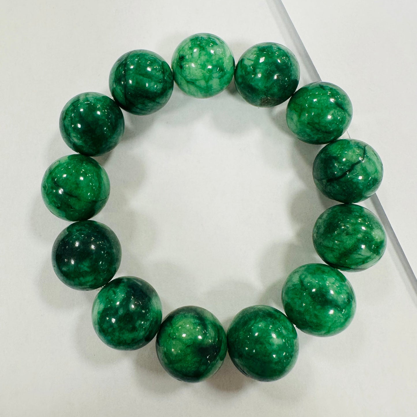 16mm Jade Beaded Bracelet