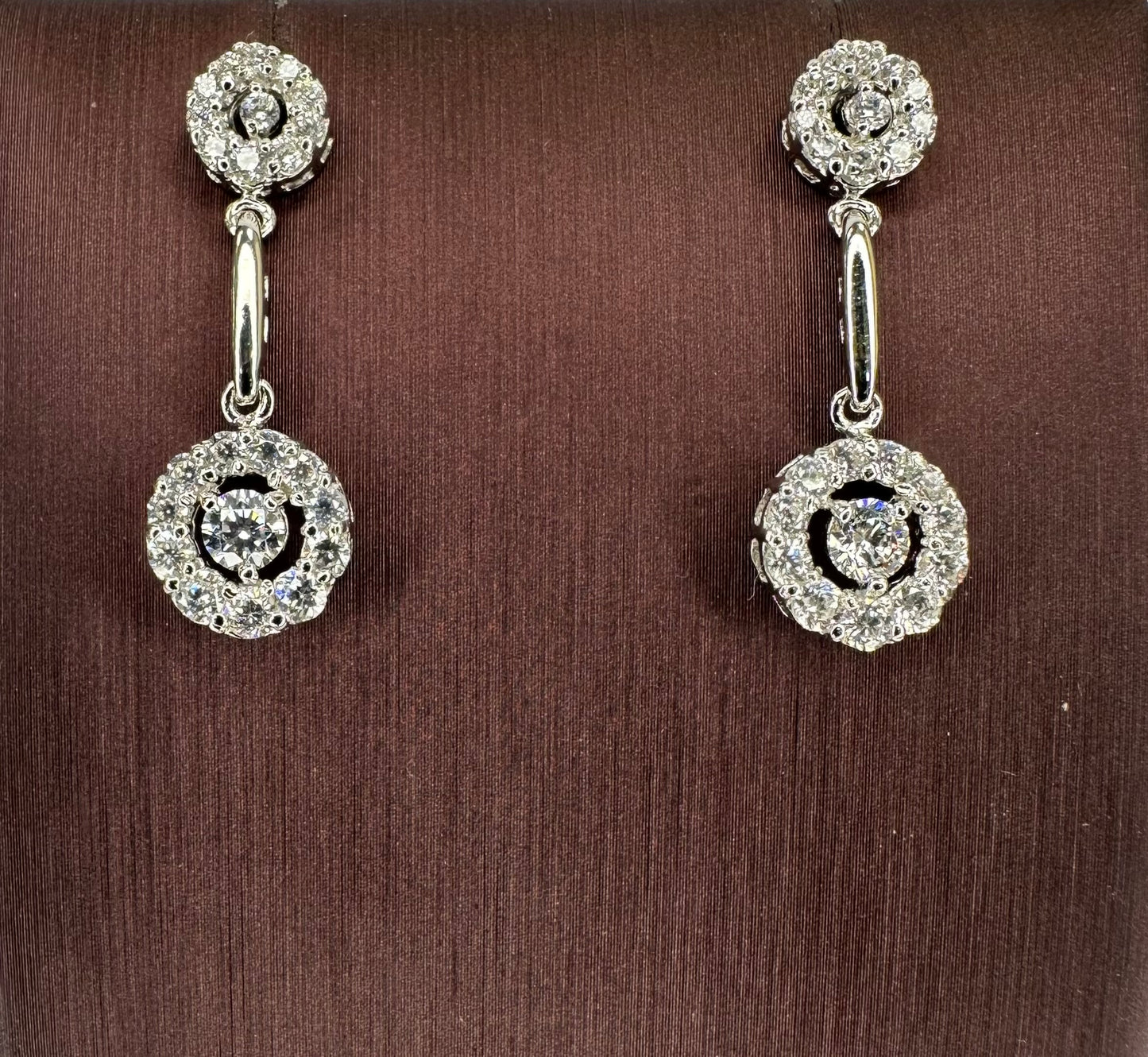 Sterling Silver Double Round Dangling Earring