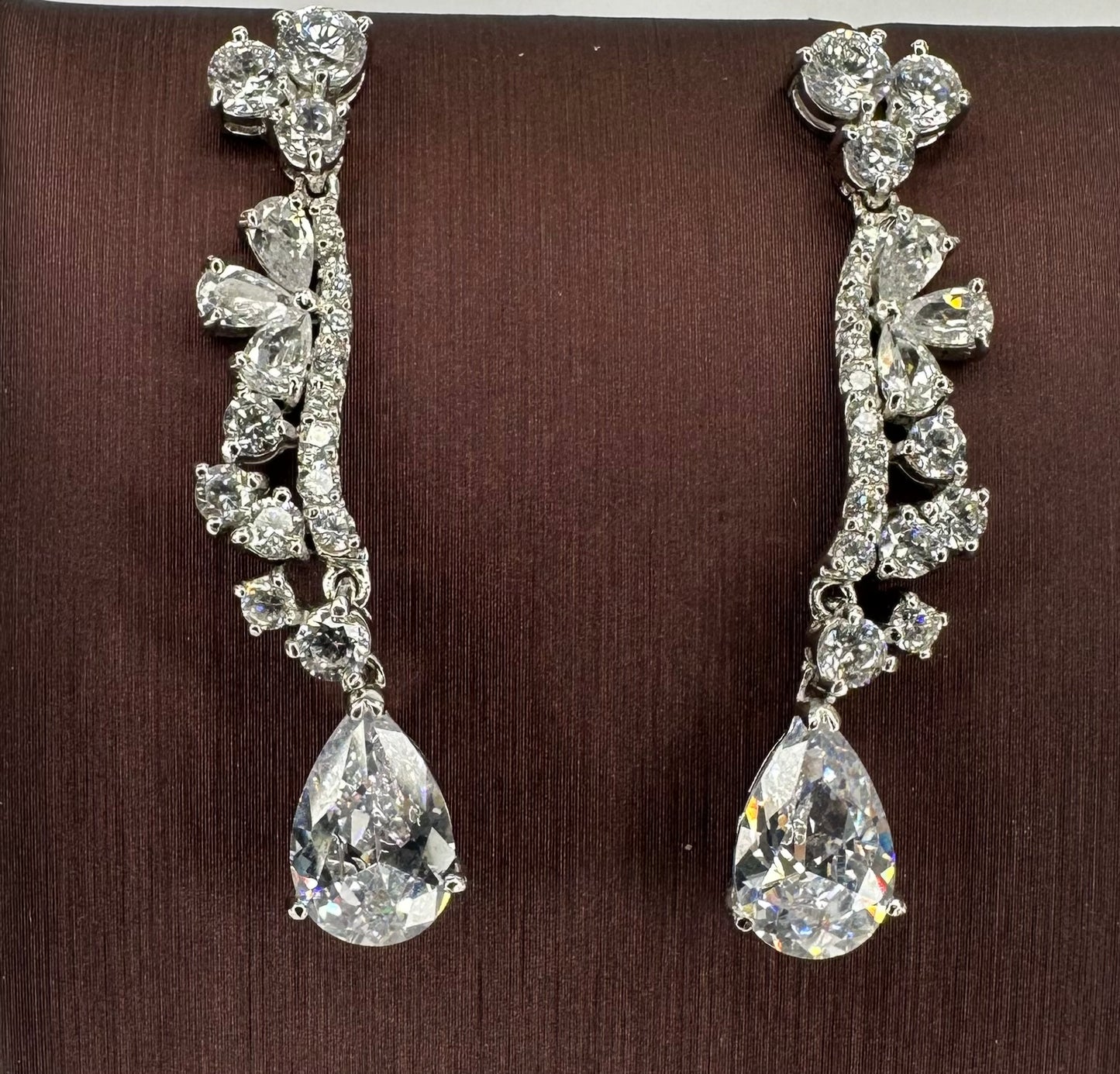 Sterling Silver Fancy Drop Earring
