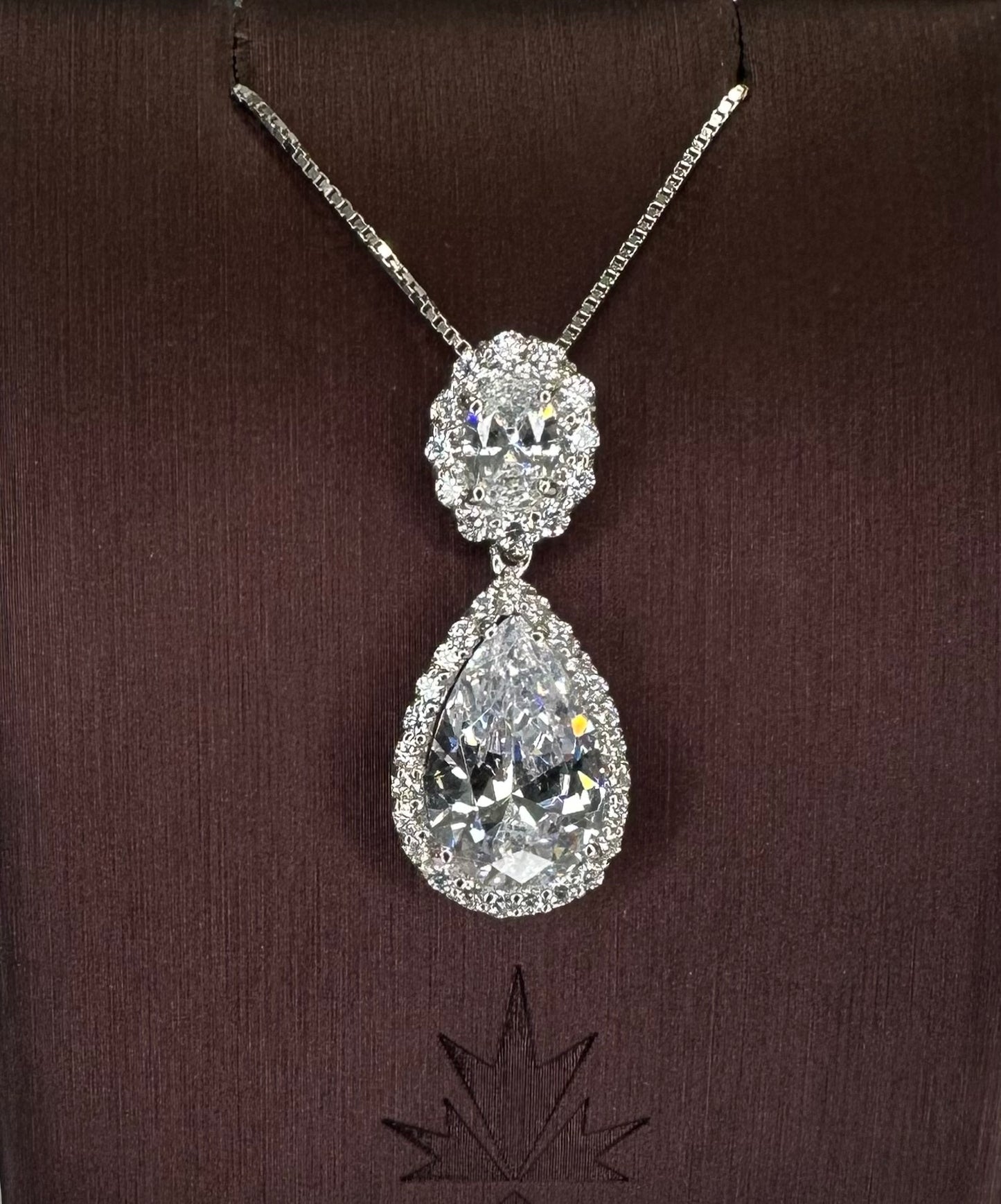 Sterling silver Drop Necklace with CZ