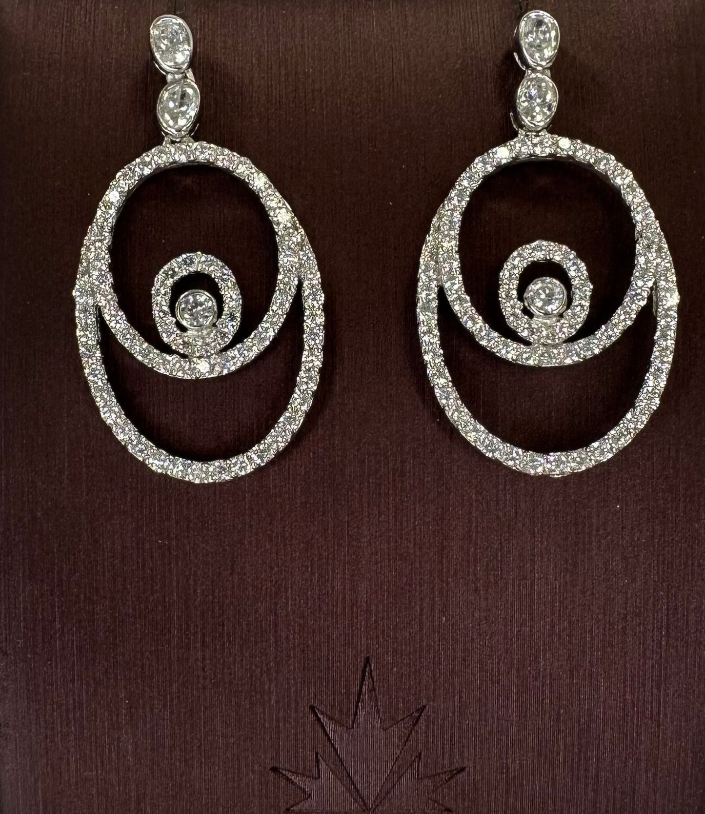 Sterling Silver Triple Oval Earrings