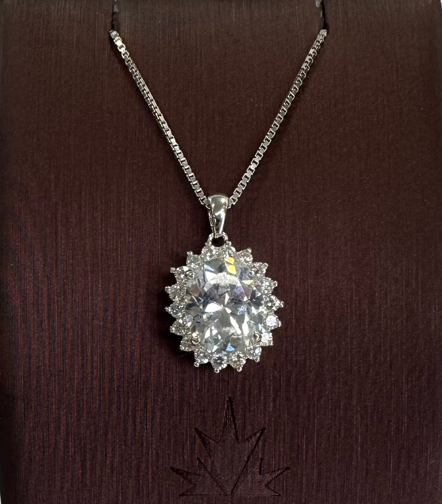 Sterling silver Oval Necklace CZ