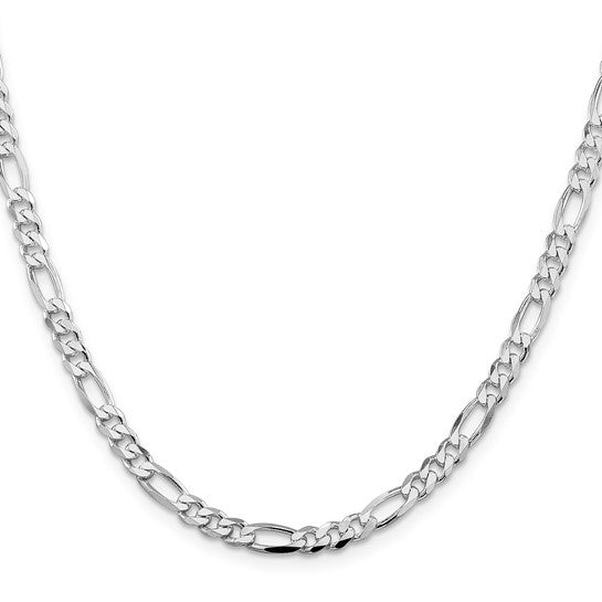 (4mm) Sterling Silver Figaro Chain 16-30 inches