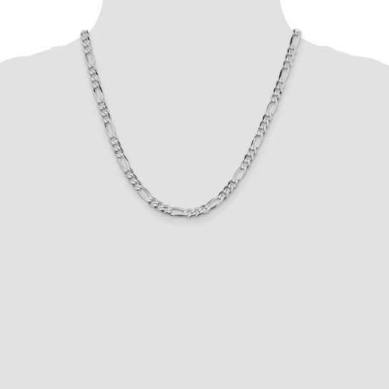 (5.4mm) Sterling Silver Figaro Chain 16-30 inches