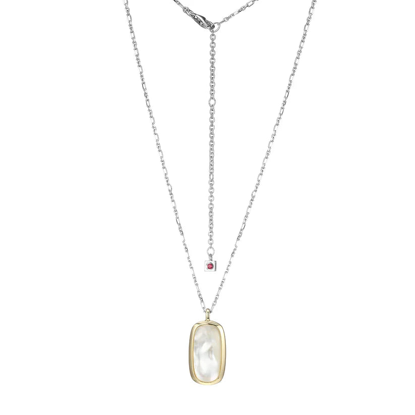 Elle Sterling Silver Allure Mother of Pearl Necklace