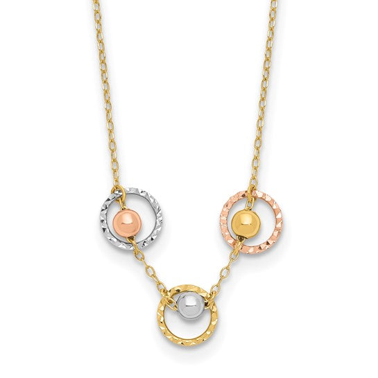 14K Three Tone Gold Necklace