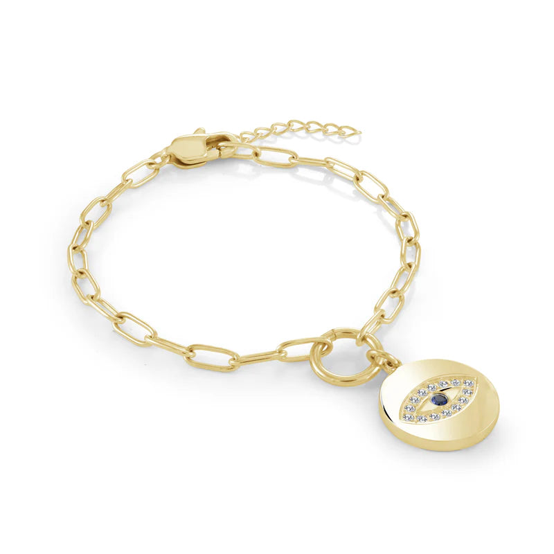 Italgem Evil Eye Charm Cz Adjustable Bracelet