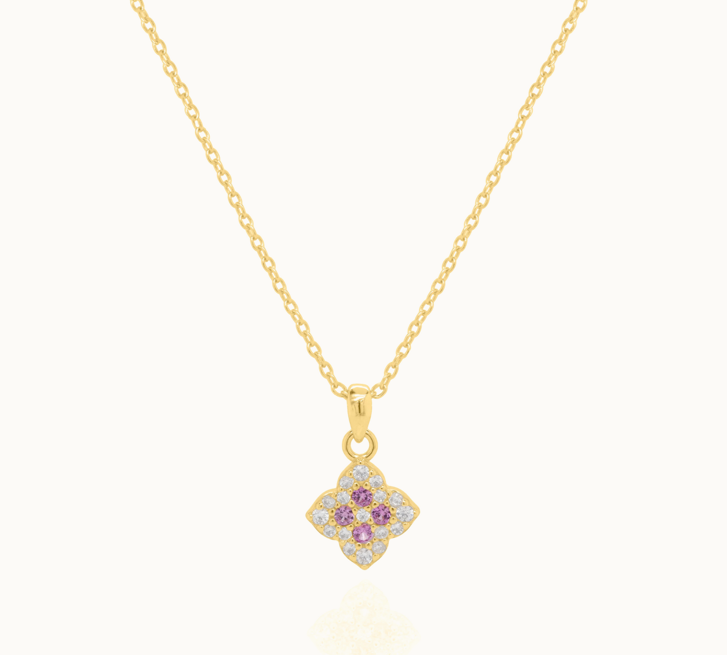 Sterling Silver Gold Plating Clover Necklace