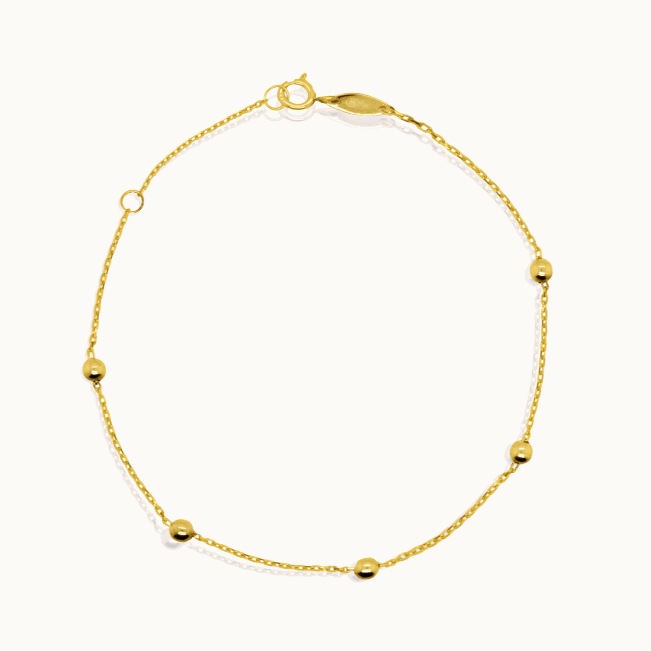 10K Yellow Gold Beaded Bracelet