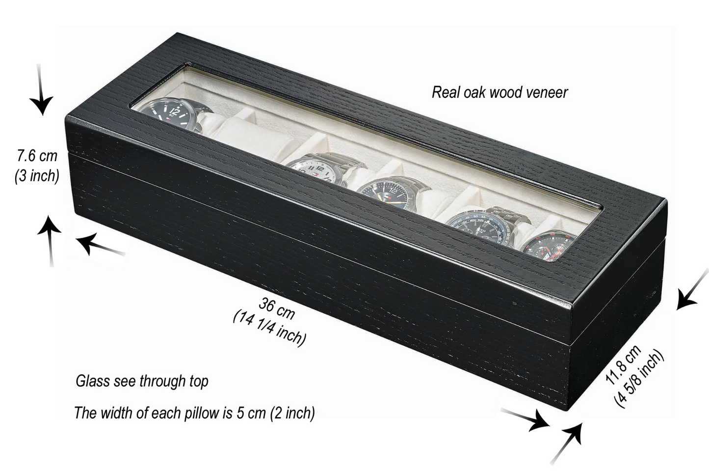 6 Slot watch and jewellery case