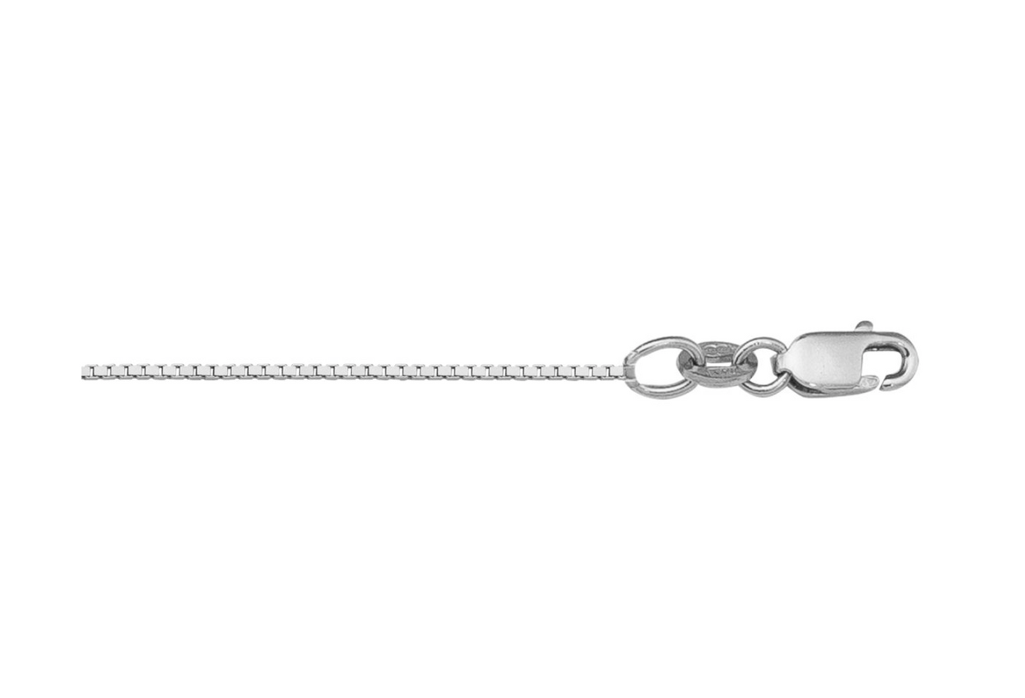 (0.8mm)10K Whitegold Box Chain 16 -20 Inches
