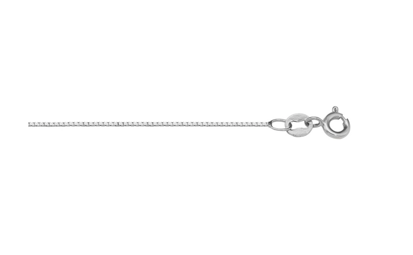 (0.6mm) 10K Whitegold Box Chain 16-20 inches