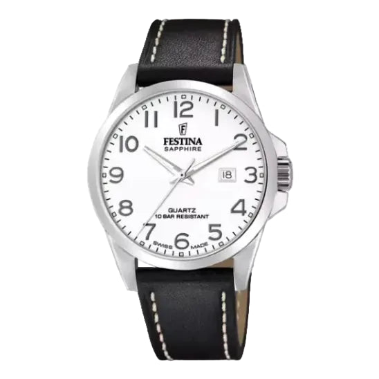 FESTINA BLACK LEATHER MEN'S WATCH F20025/1
