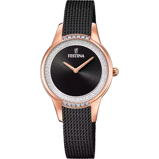 FESTINA MADEMOISELLE WATCH BLACK STEEL STRAP | F20496/2