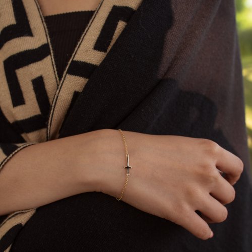Sterling Silver Cross Bracelet
