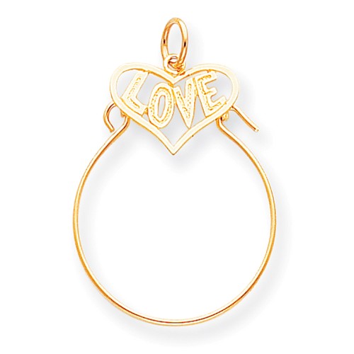10K Yellow Gold"Love" Charm Holder