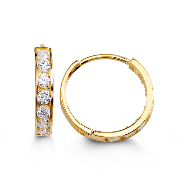 (12mm)YellowGold Cz Huggies