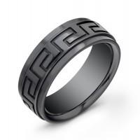 Black Titanium Greek Key Band
