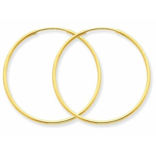 Sterling Silver Gold Plating 70mm Sleeper Hoops