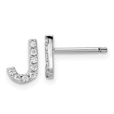 Sterling Silver Initial "J" Stud Earrings