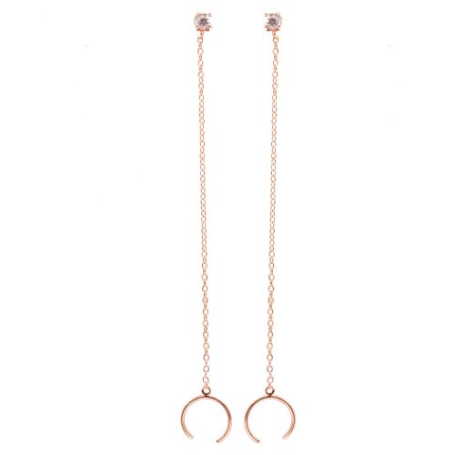 Sterling Silver Ear Cuff and CZ Stud Combined Earrings