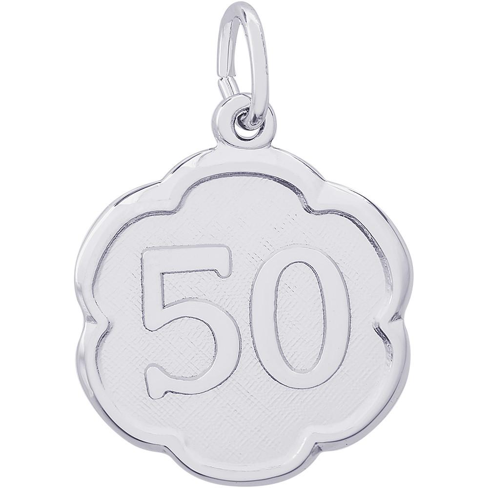 Rembrandt Charms Number Fifty Scalloped Disc Charm