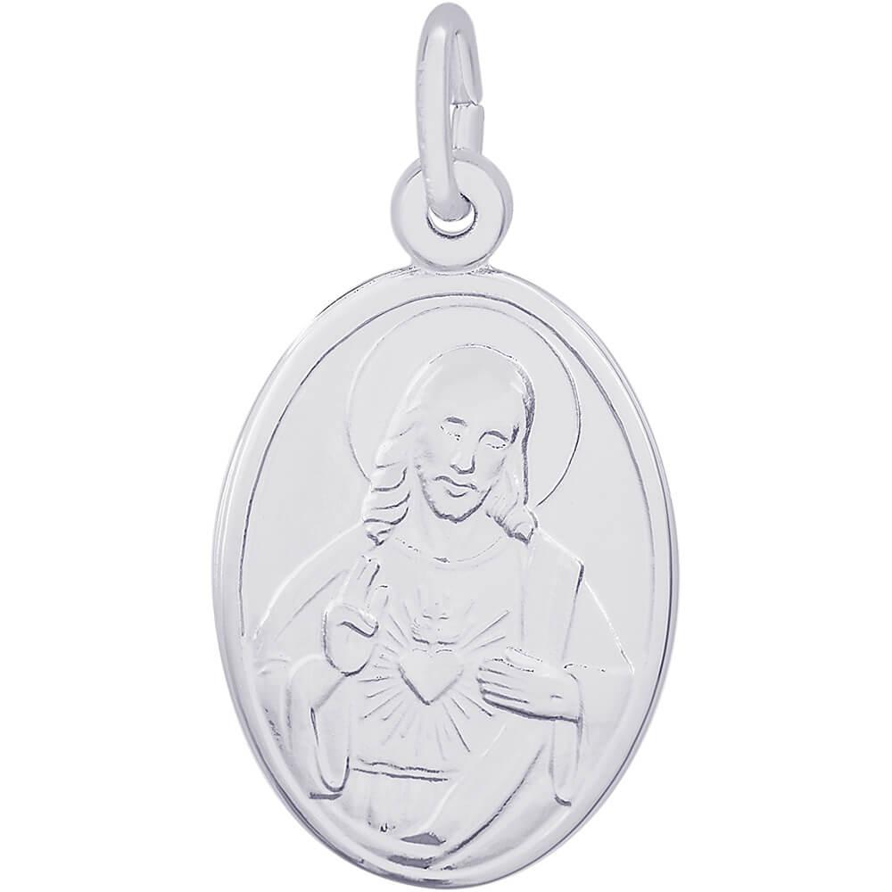 Rembrandt Charms Sacred Heart Oval Disc Charm