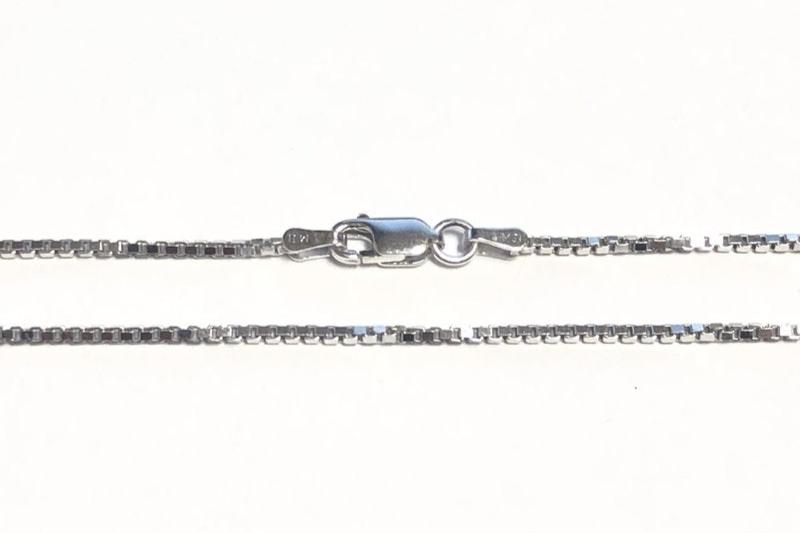 (Rhd-1.5mm) Sterling Silver Box Chain 16-30 inches