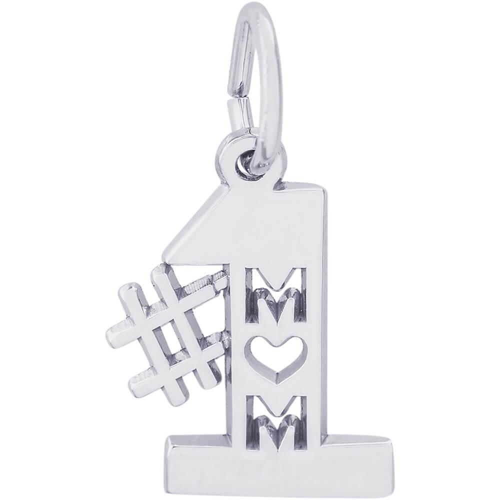 Rembrandt Charms Sterling Silver Number One Mom Charm