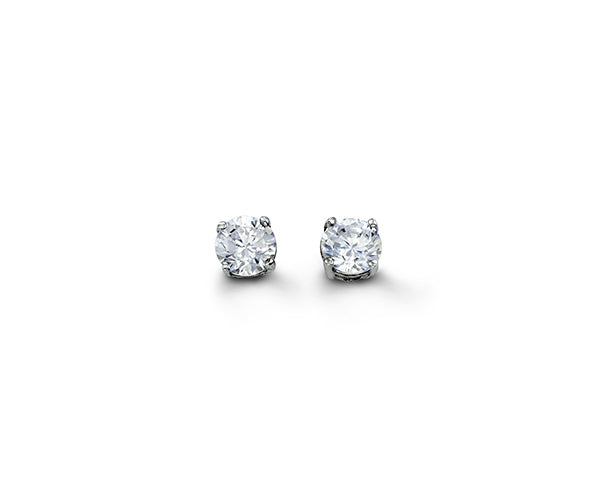 (3mm)Sterling Silver Round Cz Studs