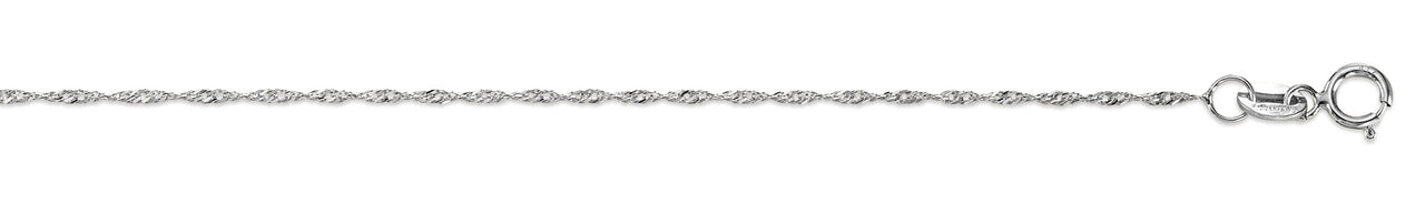 (1.4mm)10K and 14K Whitegold Singapore Chain 18-24 inches