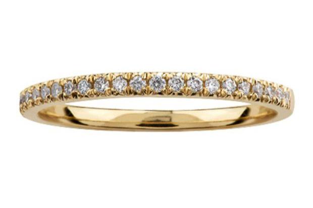 (0.15Cttw) 14kYellowgold Pave Diamond Ring