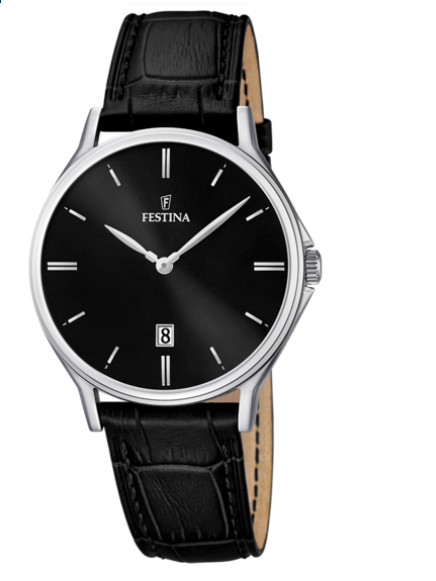 Festina | Black Leather Men's Watch l F16745/5