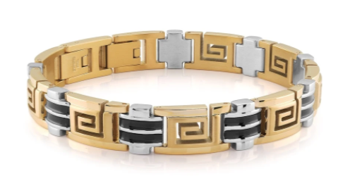 TwoTone Greek Key Bracelet