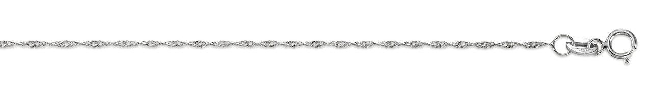 (1.4mm)10K and 14K Whitegold Singapore Chain 18-24 inches