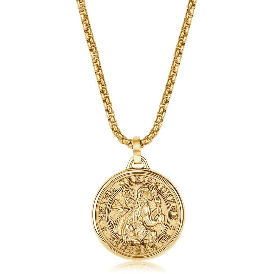 Stainless Steel GoldIp Saint Christopher