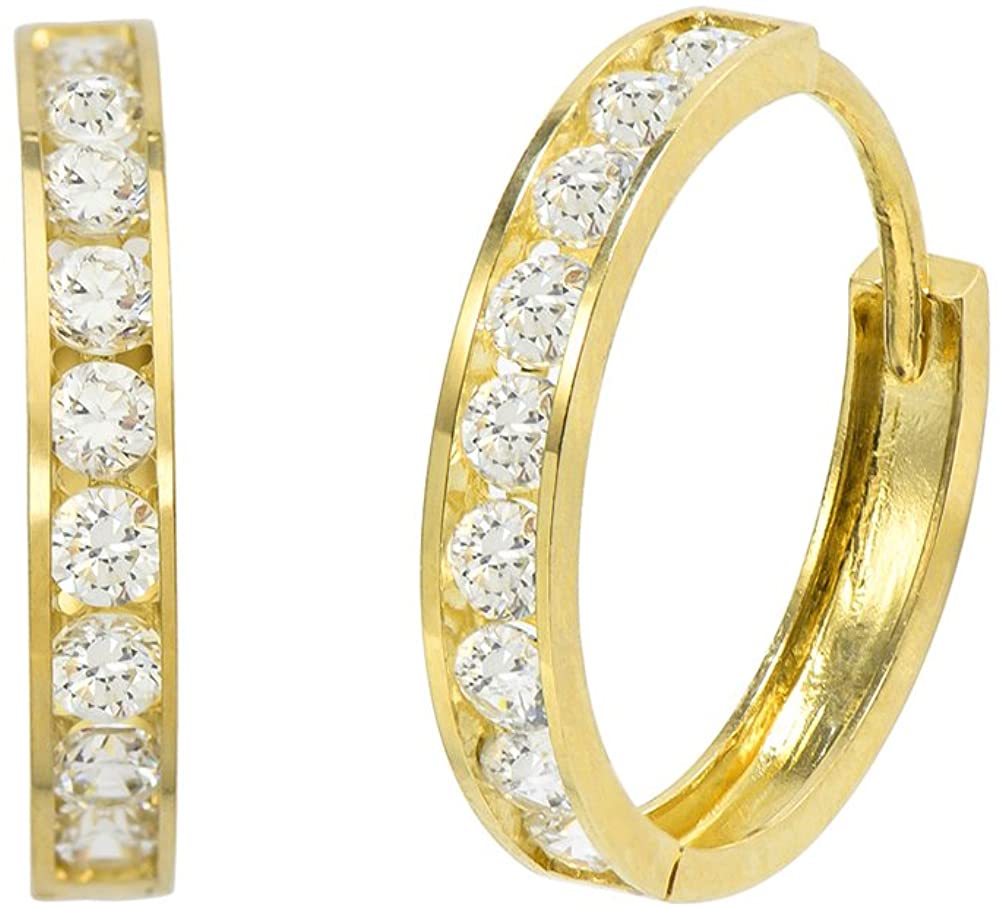 (20mm)YellowGold Cz Huggies