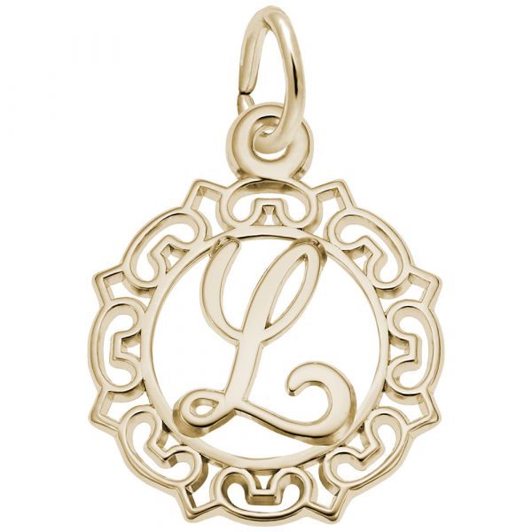 Rembrandt Charms Ornate Script Initial L Charms