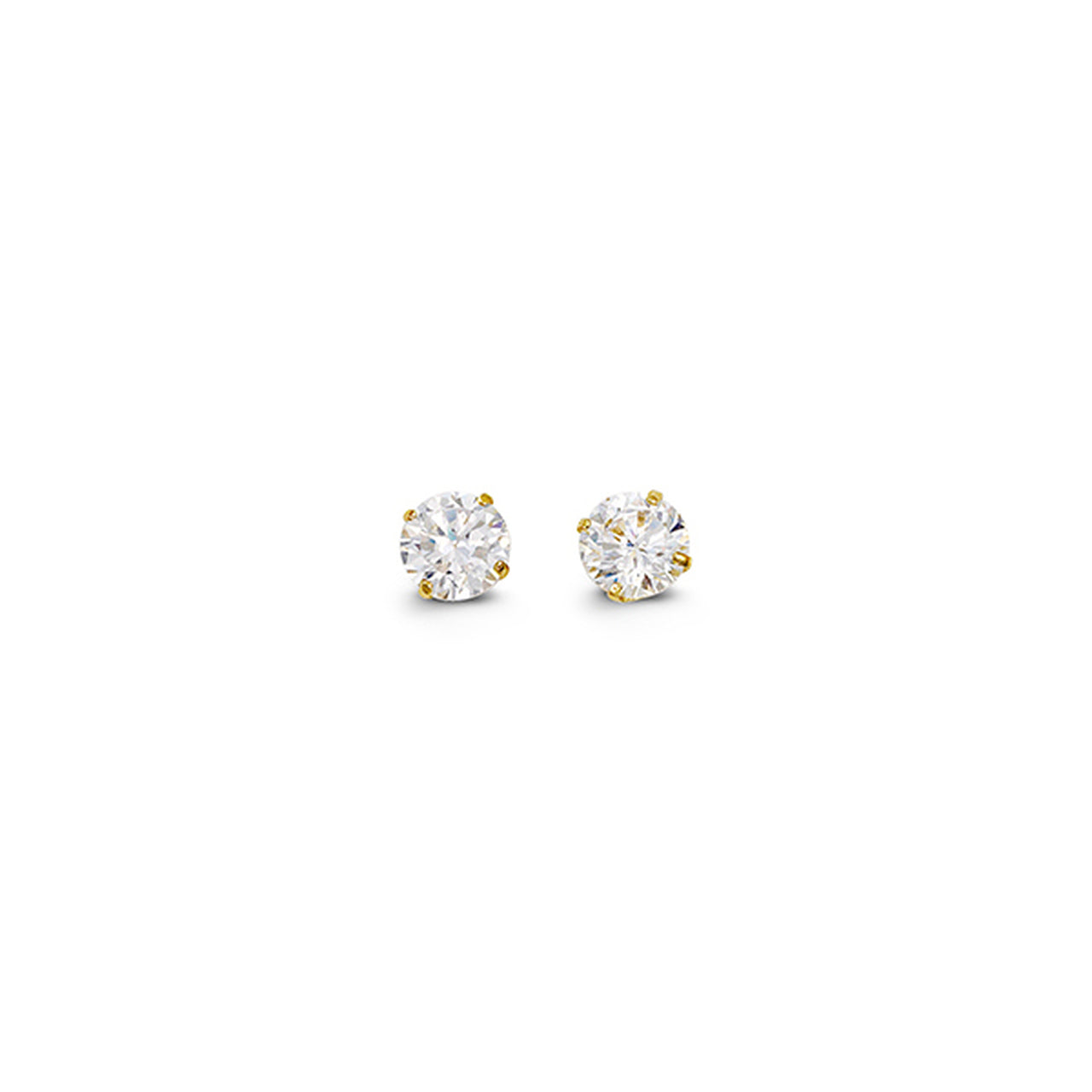 (4mm)YellowGold Cz Studs