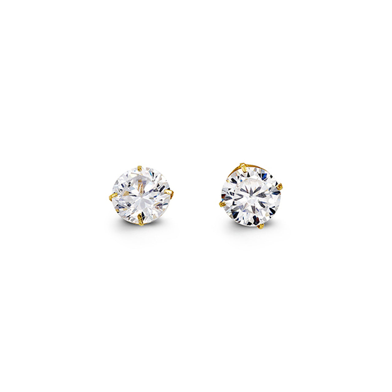 (6mm)YellowGold Cz Studs