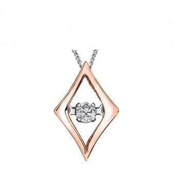 (0.02ct) 10K Rose and White Gold Pulse Pendant