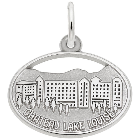 Rembrandt Charm Chateau Lake Louise Oval Disc Charm