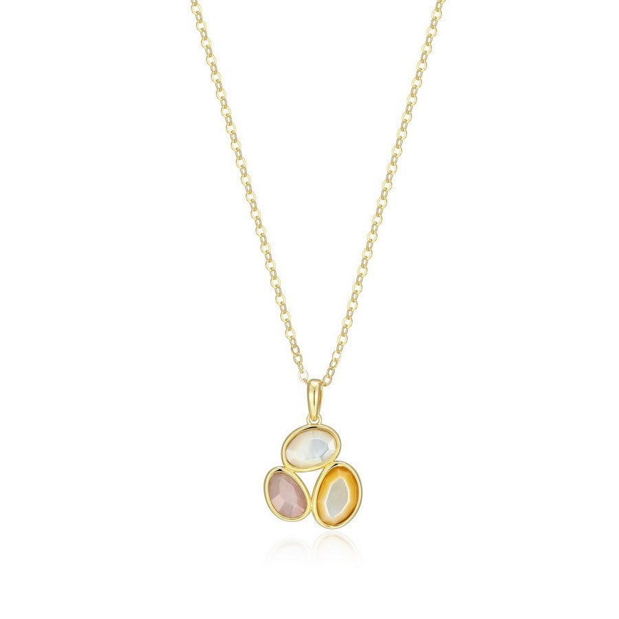 ELLE Sterling Silver Elle River Gemstones Necklace