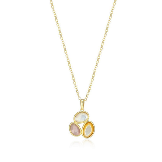 ELLE Sterling Silver Elle River Gemstones Necklace