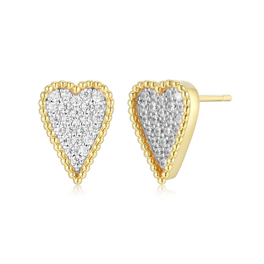 Elle Sterling Silver Long Love Heart Earring