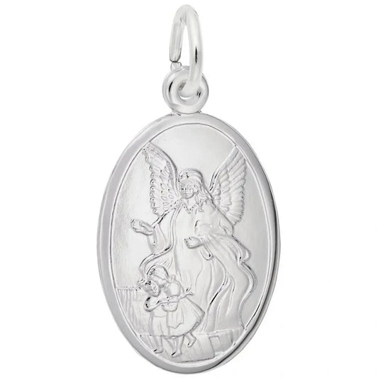 Guardian Angel Oval Disc Charm