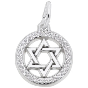 Star of David in Diamond Faceted Disc Charm